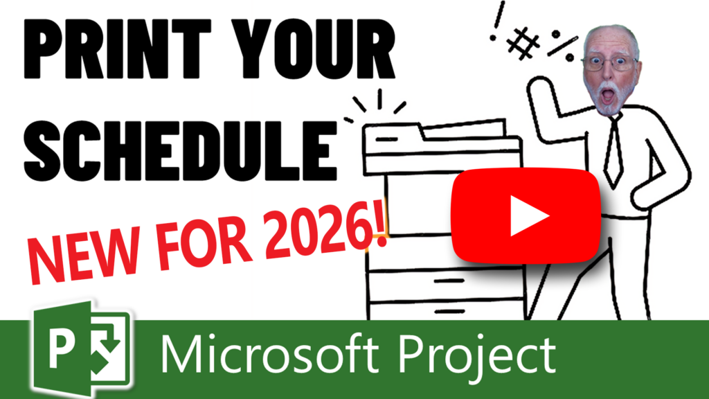Print-ready Microsoft Project Gantt chart schedule