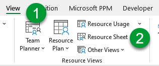 select the resource sheet